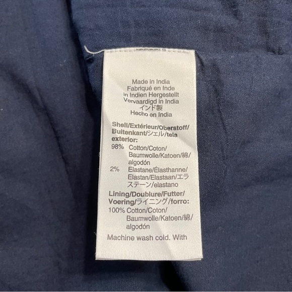 J.Crew Rosina Poplin Button Front Wrap Dress Navy, Size 12 midi lenght cotton - Picture 13 of 13